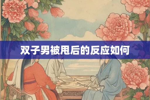 双子男被甩后的反应如何