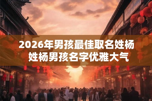 2026年男孩最佳取名姓杨  姓杨男孩名字优雅大气