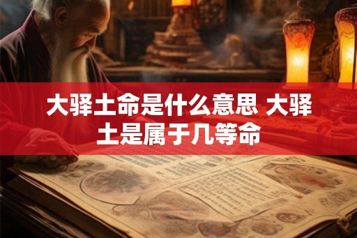 大驿土命是什么意思 大驿土是属于几等命