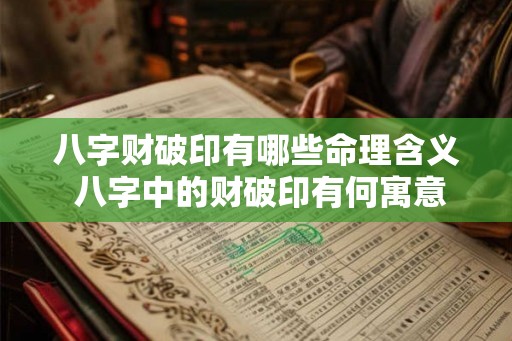 八字财破印有哪些命理含义 八字中的财破印有何寓意 八字财破印有哪些命理含义 八字中的财破印有何寓意