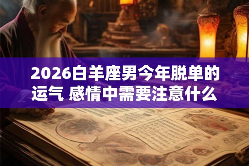 2026白羊座男今年脱单的运气 感情中需要注意什么 2026白羊座男今年脱单的运气 感情中需要注意什么