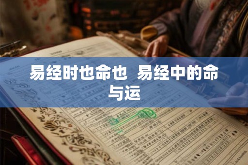 易经时也命也  易经中的命与运