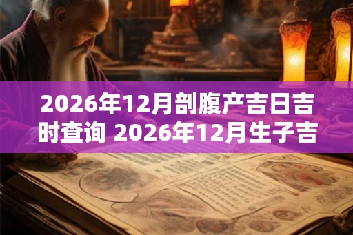 2026年12月剖腹产吉日吉时查询 2026年12月生子吉日