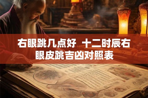 右眼跳几点好 十二时辰右眼皮跳吉凶对照表 右眼跳几点好 十二时辰右眼皮跳吉凶对照表