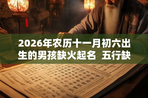 2026年农历十一月初六出生的男孩缺火起名  五行缺火男孩起名常用字