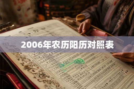 2006年农历阳历对照表 2006年农历阳历对照表