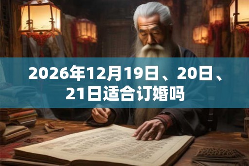 2026年12月19日、20日、21日适合订婚吗
