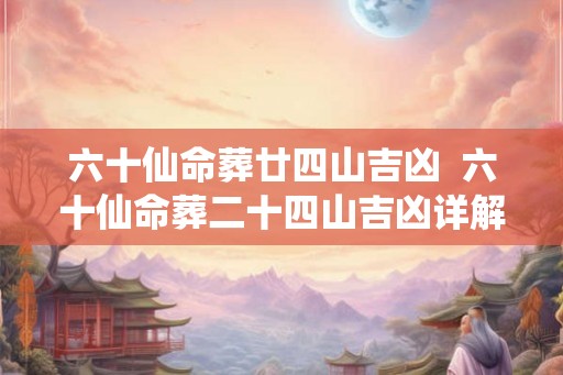 六十仙命葬廿四山吉凶  六十仙命葬二十四山吉凶详解