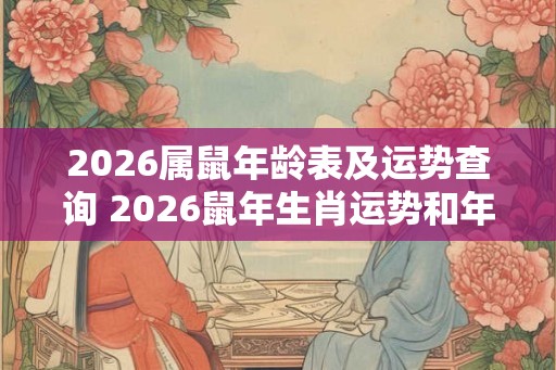 2026属鼠年龄表及运势查询 2026鼠年生肖运势和年龄表查询