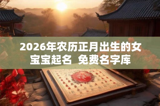 2026年农历正月出生的女宝宝起名  免费名字库