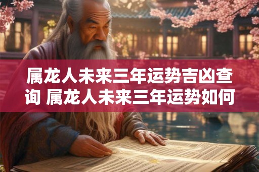 属龙人未来三年运势吉凶查询 属龙人未来三年运势如何