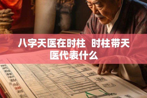 八字天医在时柱  时柱带天医代表什么