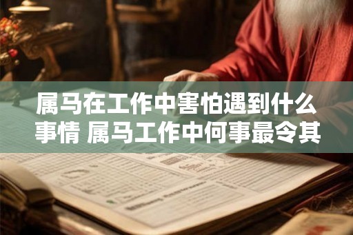属马在工作中害怕遇到什么事情 属马工作中何事最令其害怕