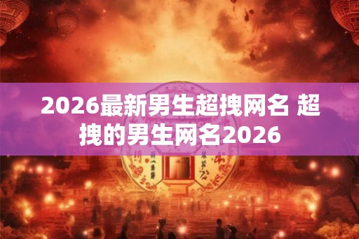 2026最新男生超拽网名 超拽的男生网名2026