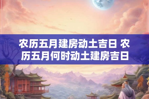 农历五月建房动土吉日 农历五月何时动土建房吉日