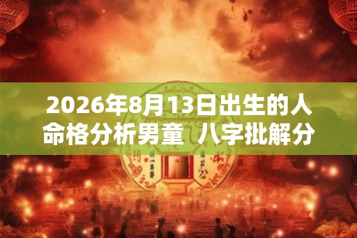 2026年8月13日出生的人命格分析男童  八字批解分析