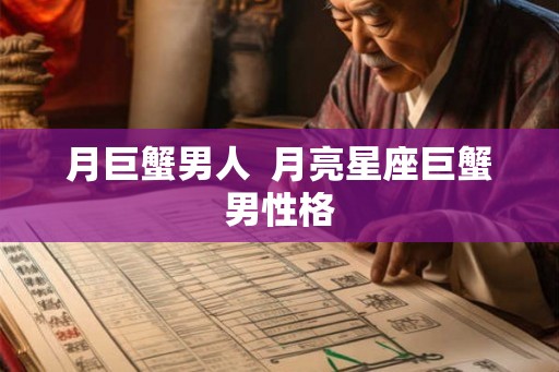 月巨蟹男人  月亮星座巨蟹男性格