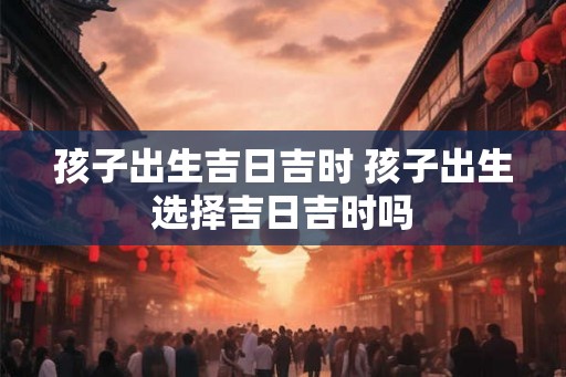 孩子出生吉日吉时 孩子出生选择吉日吉时吗