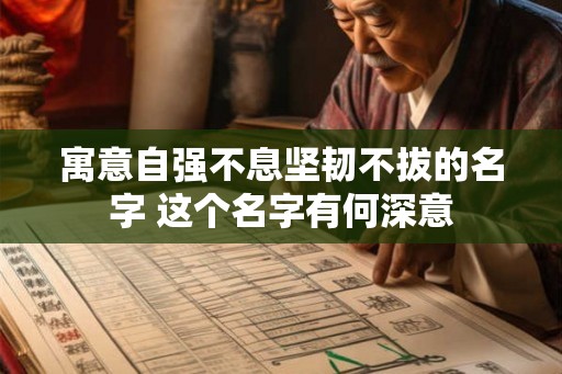 寓意自强不息坚韧不拔的名字 这个名字有何深意