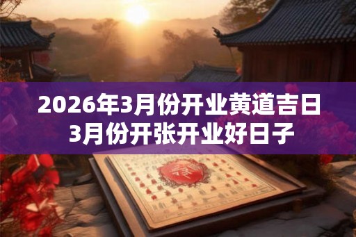 2026年3月份开业黄道吉日 3月份开张开业好日子 2026年3月份开业黄道吉日 3月份开张开业好日子