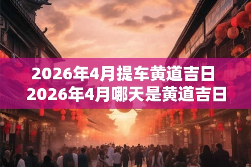 2026年4月提车黄道吉日 2026年4月哪天是黄道吉日提车
