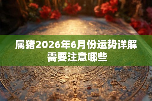 属猪2026年6月份运势详解 需要注意哪些 属猪2026年6月份运势详解 需要注意哪些