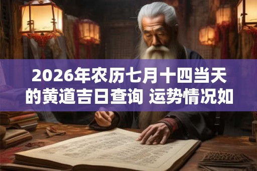2026年农历七月十四当天的黄道吉日查询 运势情况如何