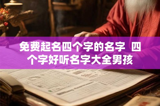 免费起名四个字的名字 四个字好听名字大全男孩 免费起名四个字的名字 四个字好听名字大全男孩