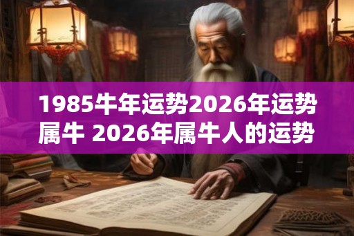 1985牛年运势2026年运势属牛 2026年属牛人的运势如何