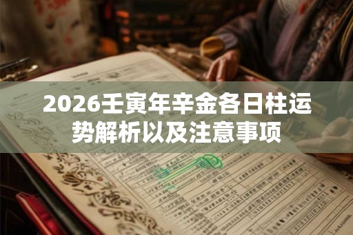 2026壬寅年辛金各日柱运势解析以及注意事项