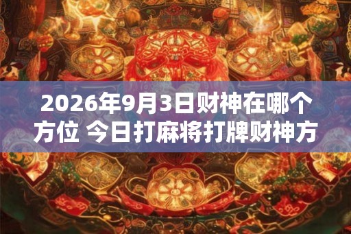2026年9月3日财神在哪个方位 今日打麻将打牌财神方位