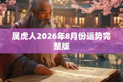 属虎人2026年8月份运势完整版