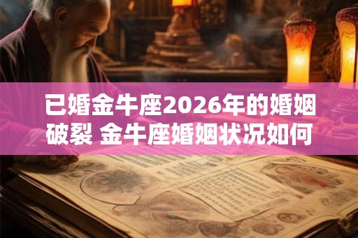已婚金牛座2026年的婚姻破裂 金牛座婚姻状况如何