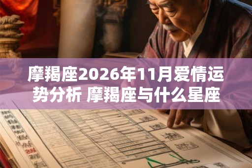 摩羯座2026年11月爱情运势分析 摩羯座与什么星座最配