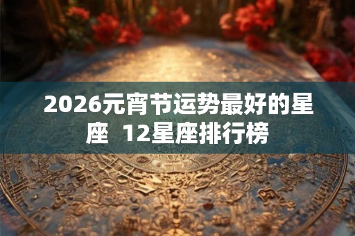 2026元宵节运势最好的星座  12星座排行榜