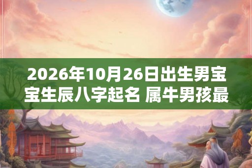 2026年10月26日出生男宝宝生辰八字起名 属牛男孩最吉利的名字