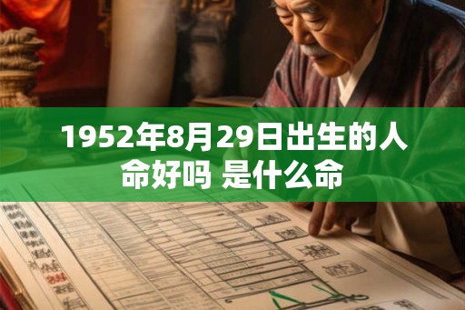 1952年8月29日出生的人命好吗 是什么命