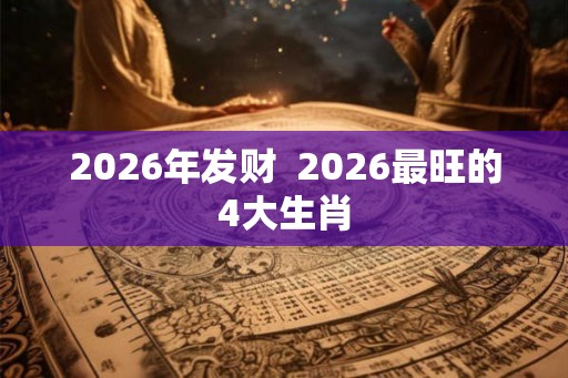2026年发财  2026最旺的4大生肖