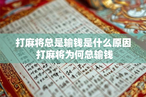 打麻将总是输钱是什么原因 打麻将为何总输钱