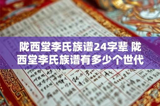 陇西堂李氏族谱24字辈 陇西堂李氏族谱有多少个世代