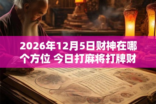 2026年12月5日财神在哪个方位 今日打麻将打牌财运方位