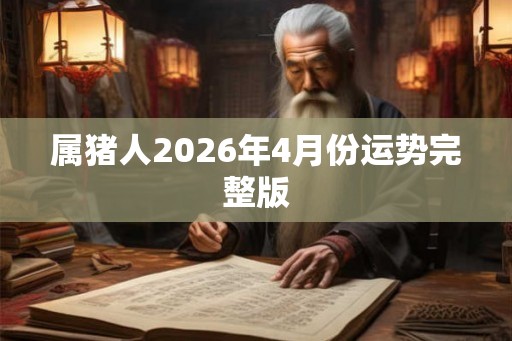 属猪人2026年4月份运势完整版 属猪人2026年4月份运势完整版