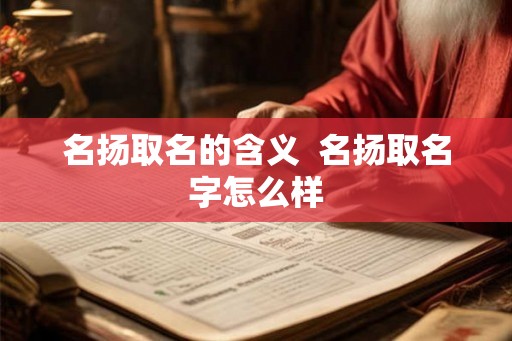 名扬取名的含义  名扬取名字怎么样