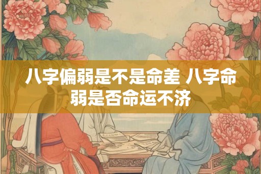 八字偏弱是不是命差 八字命弱是否命运不济