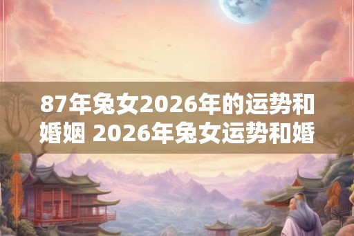 87年兔女2026年的运势和婚姻 2026年兔女运势和婚姻如何
