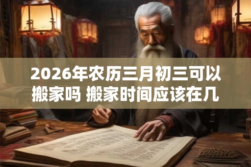 2026年农历三月初三可以搬家吗 搬家时间应该在几点