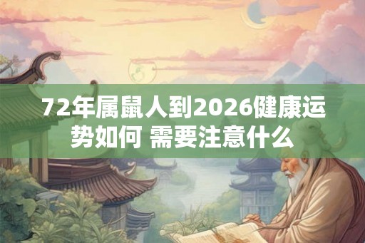 72年属鼠人到2026健康运势如何 需要注意什么