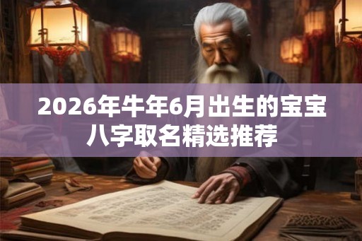 2026年牛年6月出生的宝宝八字取名精选推荐