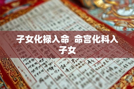子女化禄入命  命宫化科入子女