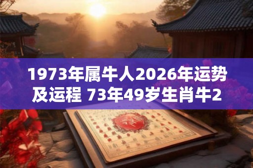 1973年属牛人2026年运势及运程 73年49岁生肖牛2026年每月运势